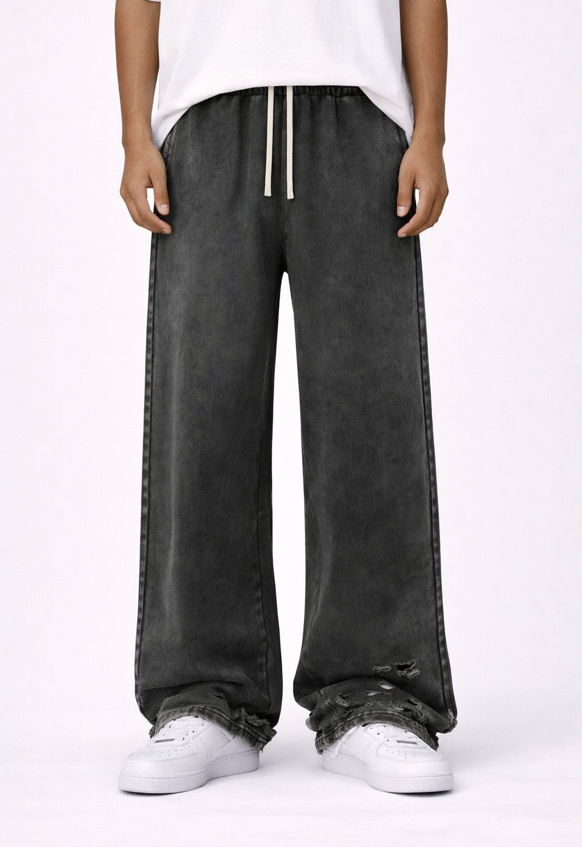 CHARCOAL DISTRESSED SWEATPANTS Sweatpants | STREETWEAR APPAREL | UNDEVELOPED