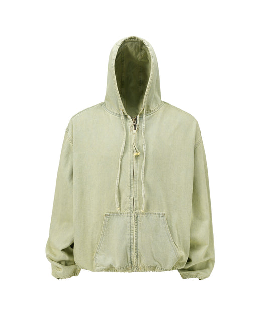 DENIM ZIP HOODIE (SEAFOAM)