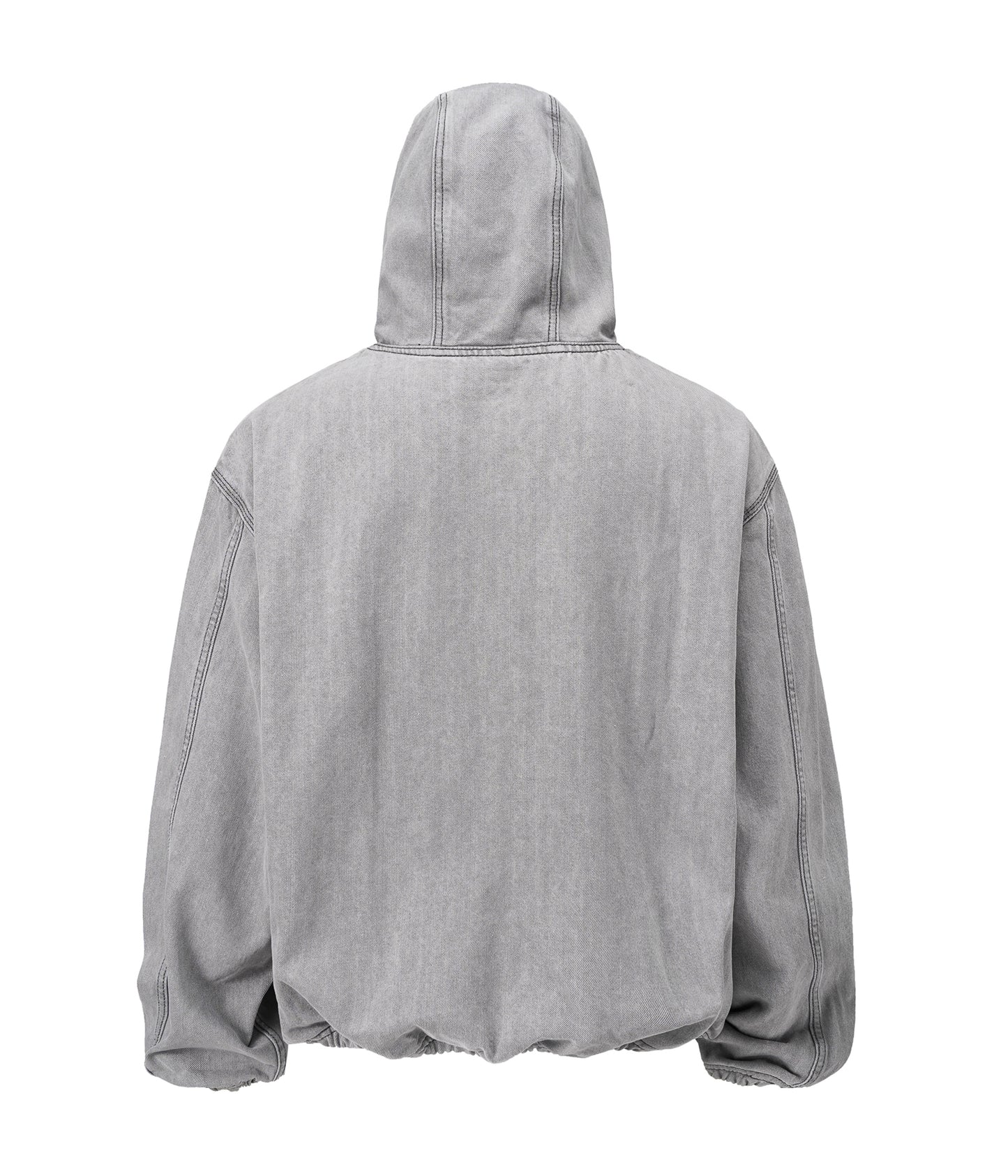 DENIM ZIP HOODIE (GREY)