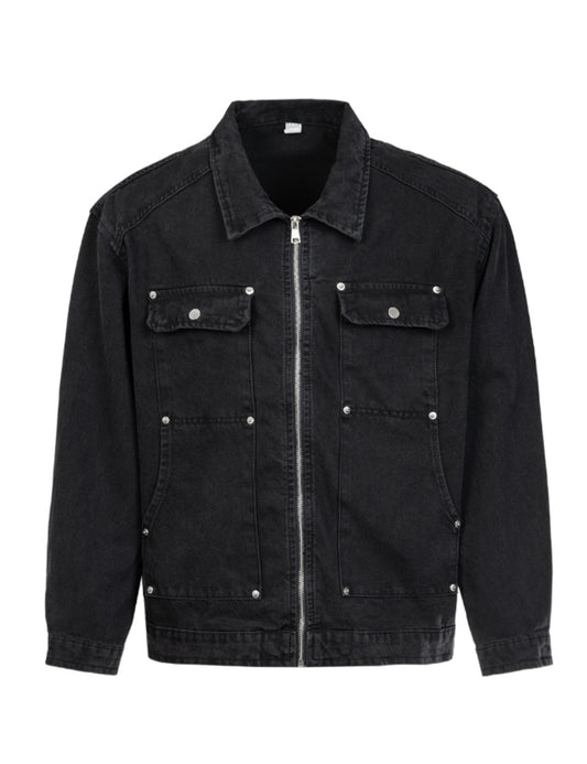 ZIP DENIM WORK JACKET