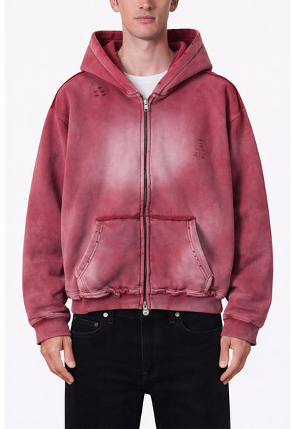 ROSE DISTRESSED ZIP HOODIE hoodies | STREETWEAR APPAREL | UNDEVELOPED