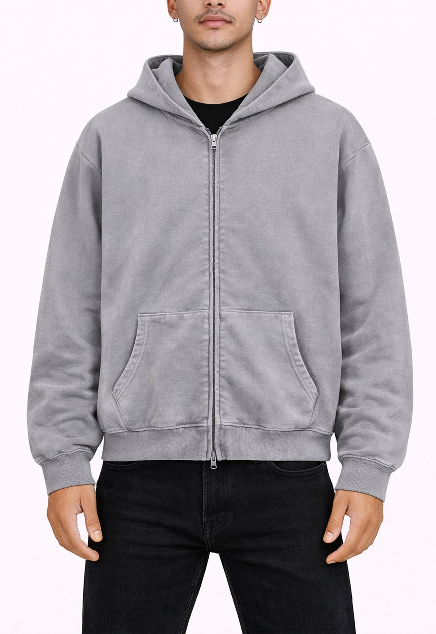 STONE VINTAGE WASH ZIP HOODIE hoodies | STREETWEAR APPAREL | UNDEVELOPED