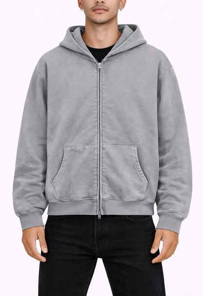 STONE VINTAGE WASH ZIP HOODIE hoodies | STREETWEAR APPAREL | UNDEVELOPED