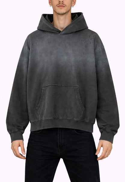 GREY DISTRESSED HOODIE hoodies | STREETWEAR APPAREL | UNDEVELOPED