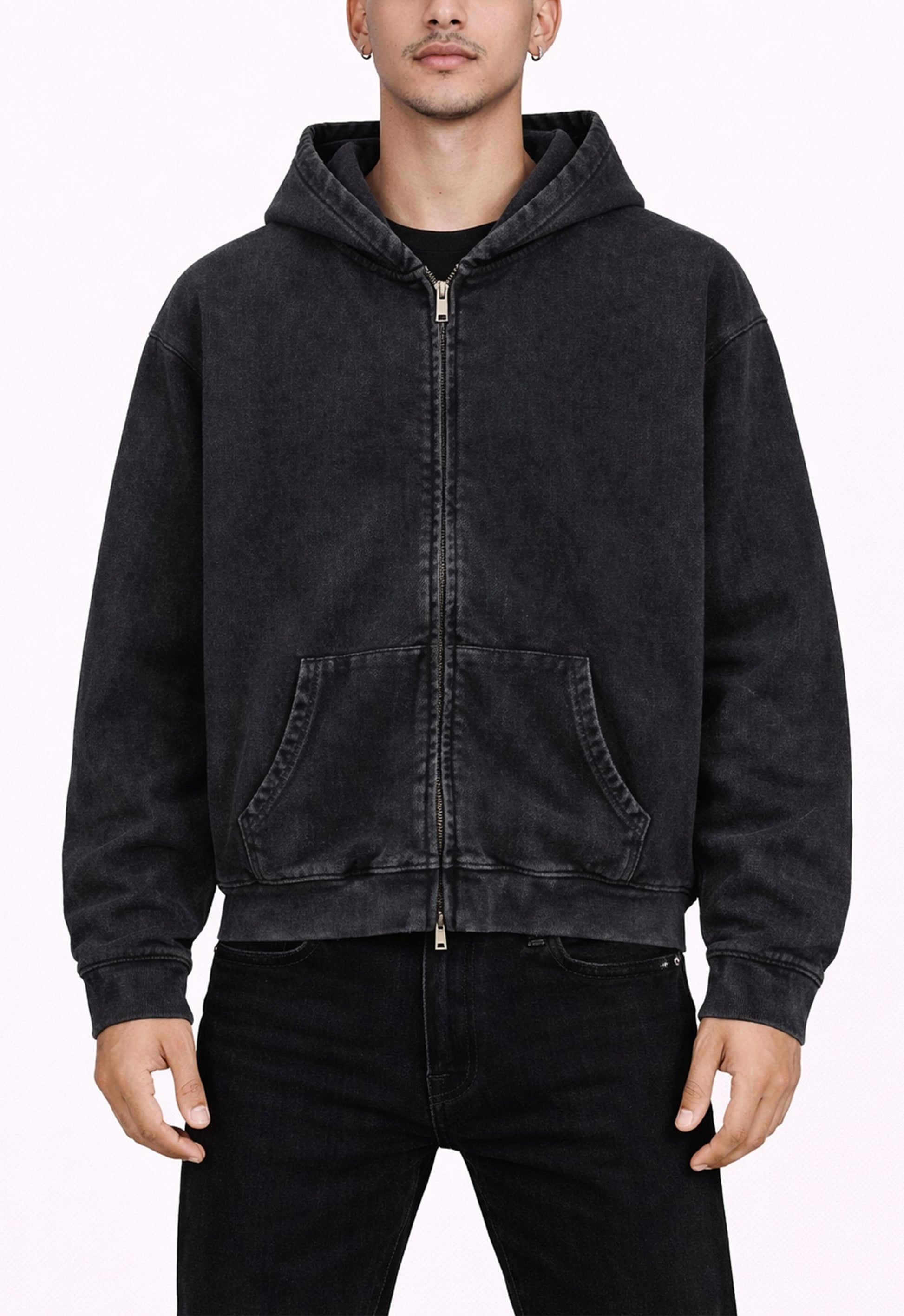 NOIR VINTAGE WASH ZIP HOODIE hoodies | STREETWEAR APPAREL | UNDEVELOPED