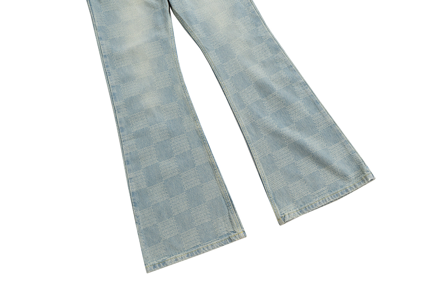 AZUL CHECKERED FLARE DENIM | UNDEVELOPED