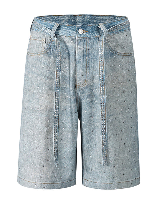 AZUL RHINESTONE SHORTS Denim Shorts | STREETWEAR APPAREL | UNDEVELOPED