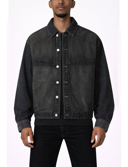 NOIR PATCHWORK WAXED DENIM JACKET Jackets | STREETWEAR APPAREL | UNDEVELOPED