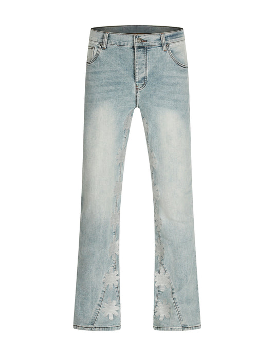 STONE ASTERISK FLARE DENIM Denim | STREETWEAR APPAREL | UNDEVELOPED
