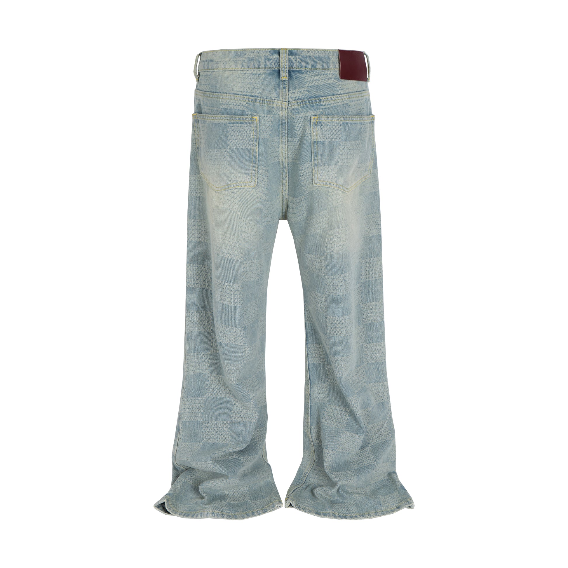 AZUL CHECKERED FLARE DENIM | UNDEVELOPED