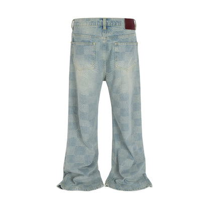 AZUL CHECKERED FLARE DENIM | UNDEVELOPED