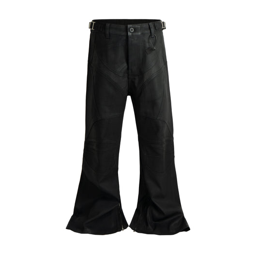WAXED FLARE BIKER DENIM | UNDEVELOPED