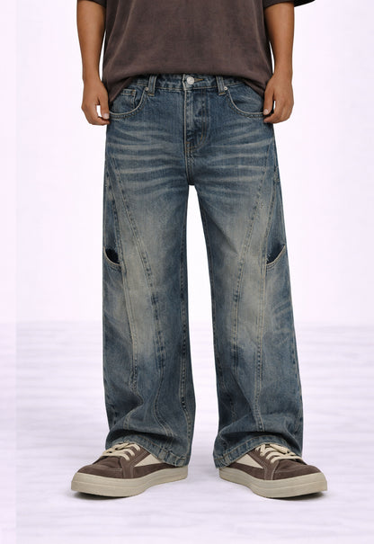 WIDEBOY CONTRAST PANEL DENIM denim | STREETWEAR APPAREL | UNDEVELOPED