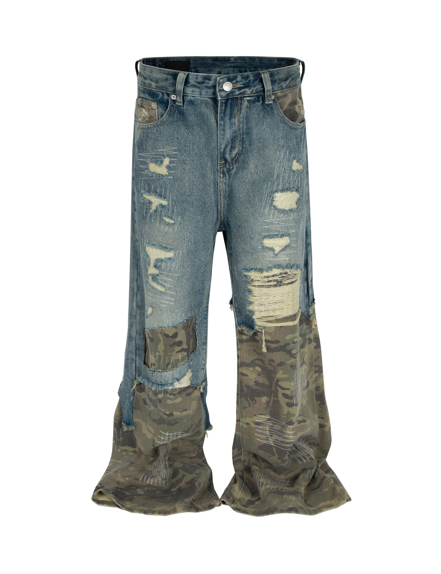 AZUL SCAB CAMO FLARE DENIM Denim | STREETWEAR APPAREL | UNDEVELOPED