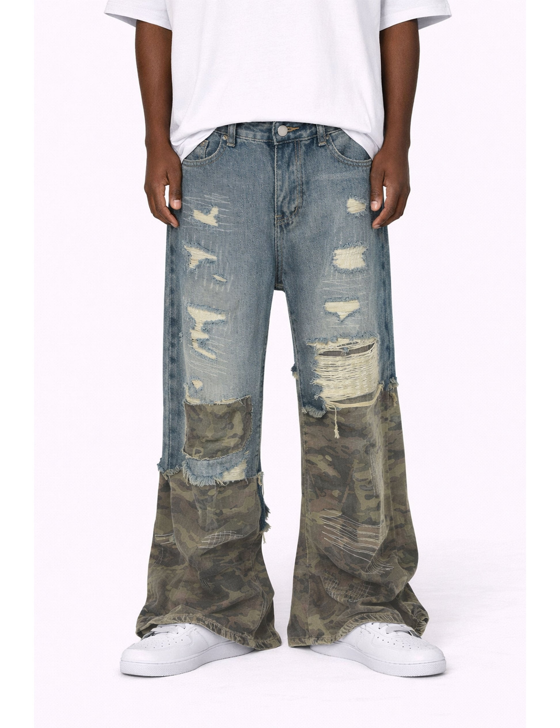 AZUL SCAB CAMO FLARE DENIM Denim | STREETWEAR APPAREL | UNDEVELOPED