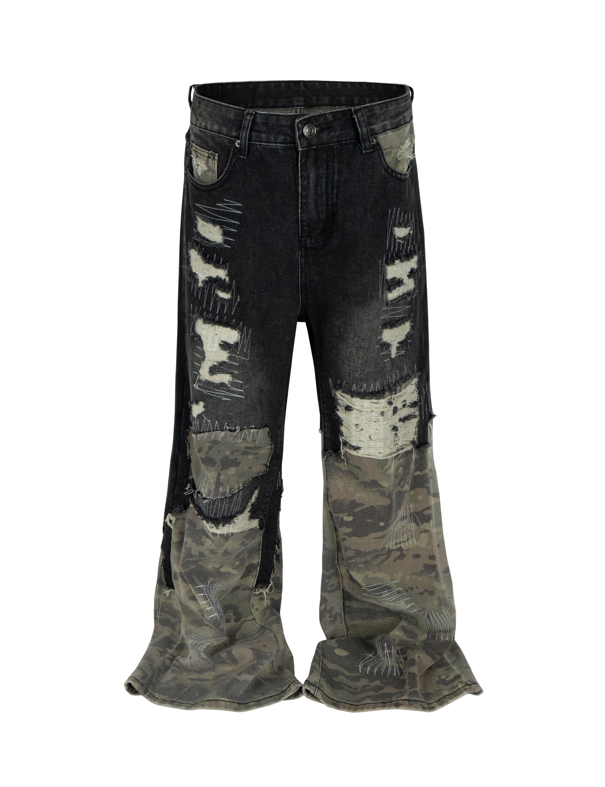 NOIR SCAB CAMO FLARE DENIM Denim | STREETWEAR APPAREL | UNDEVELOPED