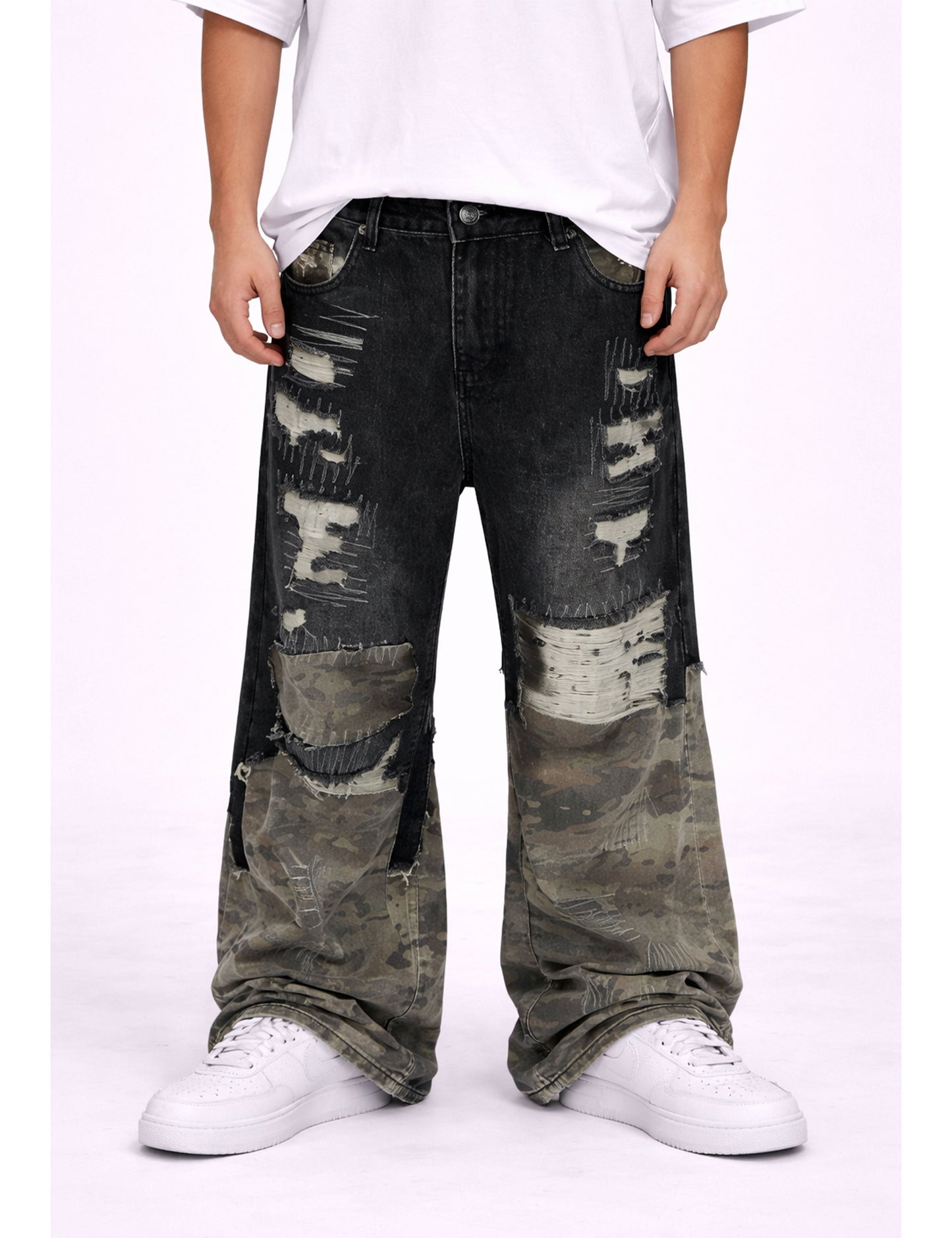 NOIR SCAB CAMO FLARE DENIM Denim | STREETWEAR APPAREL | UNDEVELOPED
