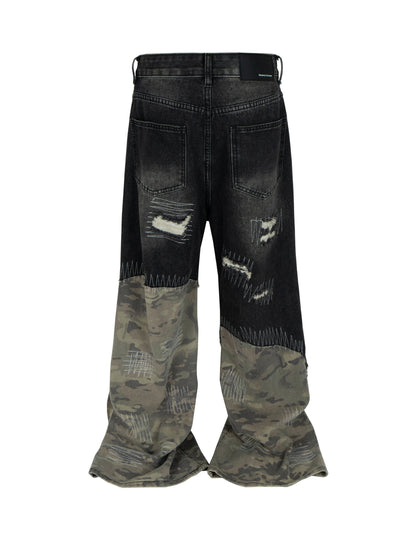NOIR SCAB CAMO FLARE DENIM Denim | STREETWEAR APPAREL | UNDEVELOPED