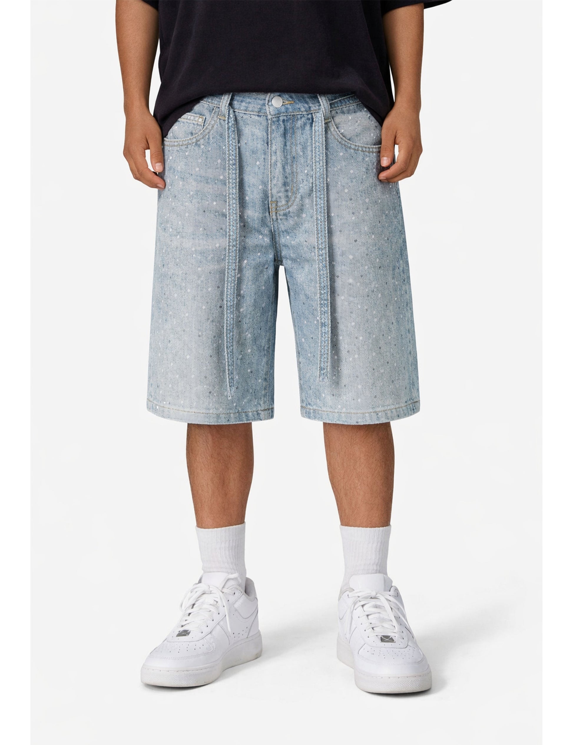 AZUL RHINESTONE SHORTS Denim Shorts | STREETWEAR APPAREL | UNDEVELOPED