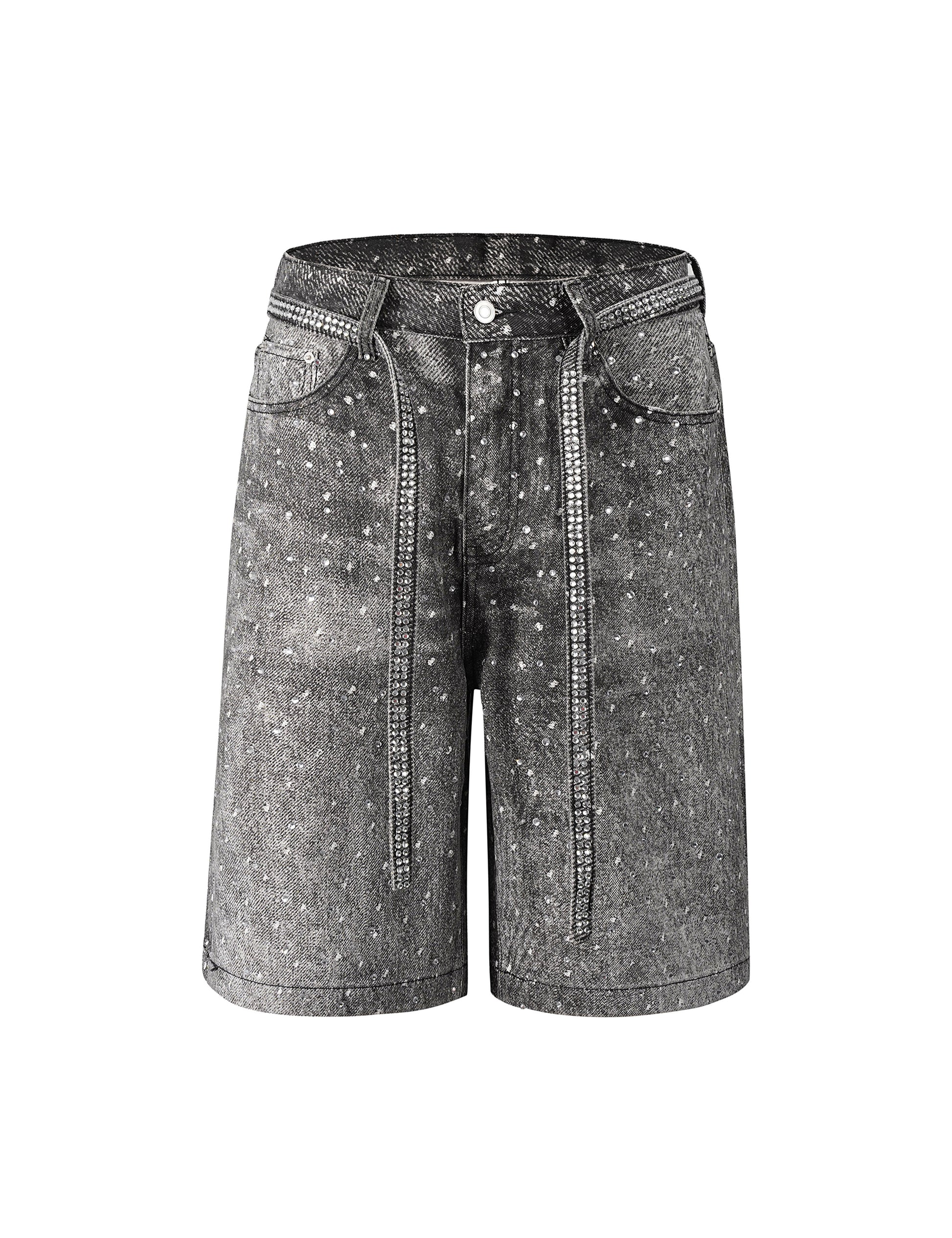 NOIR RHINESTONE SHORTS Denim Shorts | STREETWEAR APPAREL | UNDEVELOPED