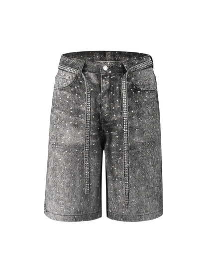 NOIR RHINESTONE SHORTS Denim Shorts | STREETWEAR APPAREL | UNDEVELOPED