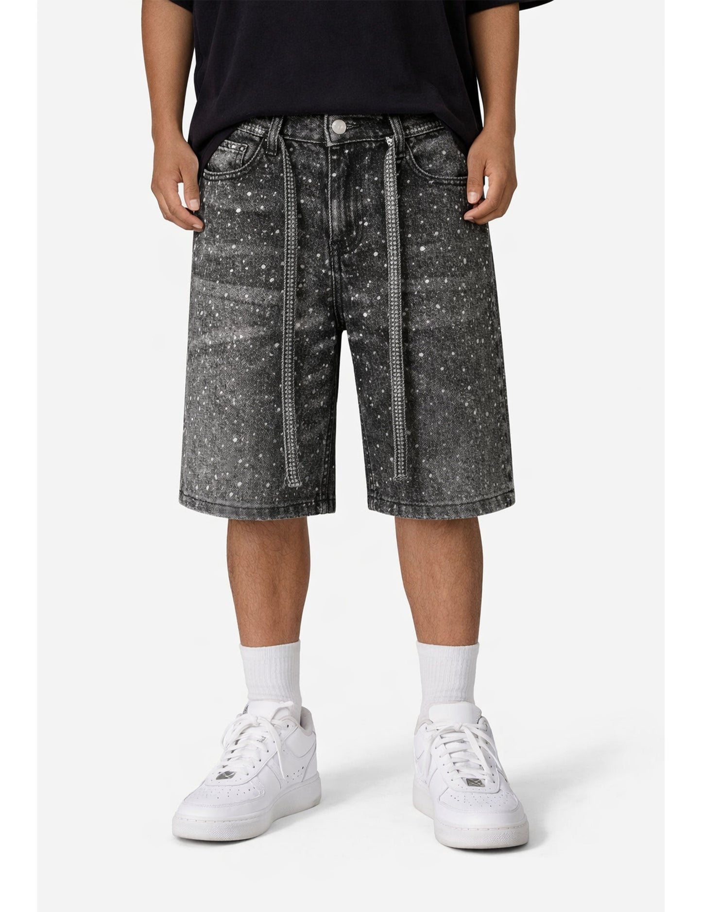 NOIR RHINESTONE SHORTS Denim Shorts | STREETWEAR APPAREL | UNDEVELOPED
