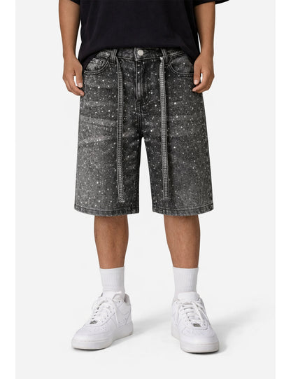 NOIR RHINESTONE SHORTS Denim Shorts | STREETWEAR APPAREL | UNDEVELOPED