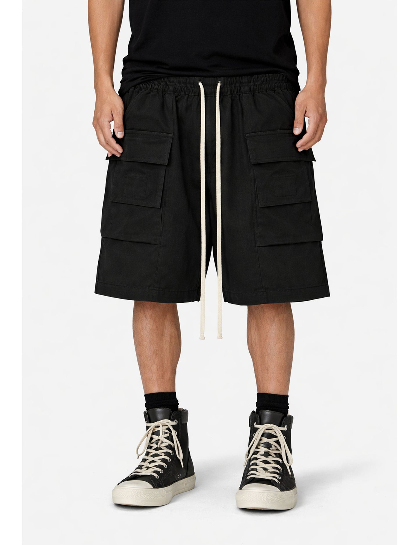 NOIR DROP-CROTCH CARGO SHORTS Cargo Shorts | STREETWEAR APPAREL | UNDEVELOPED