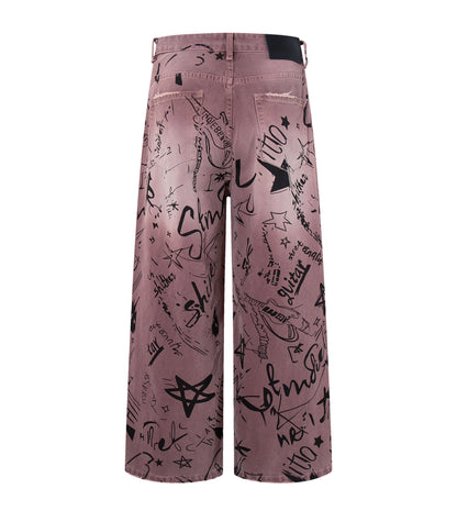 MAROON GRAFFITI DENIM | UNDEVELOPED