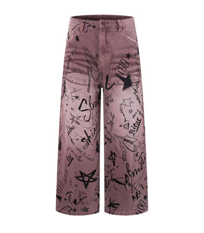 MAROON GRAFFITI DENIM | UNDEVELOPED