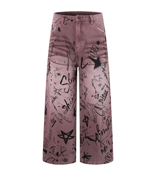MAROON GRAFFITI DENIM | UNDEVELOPED