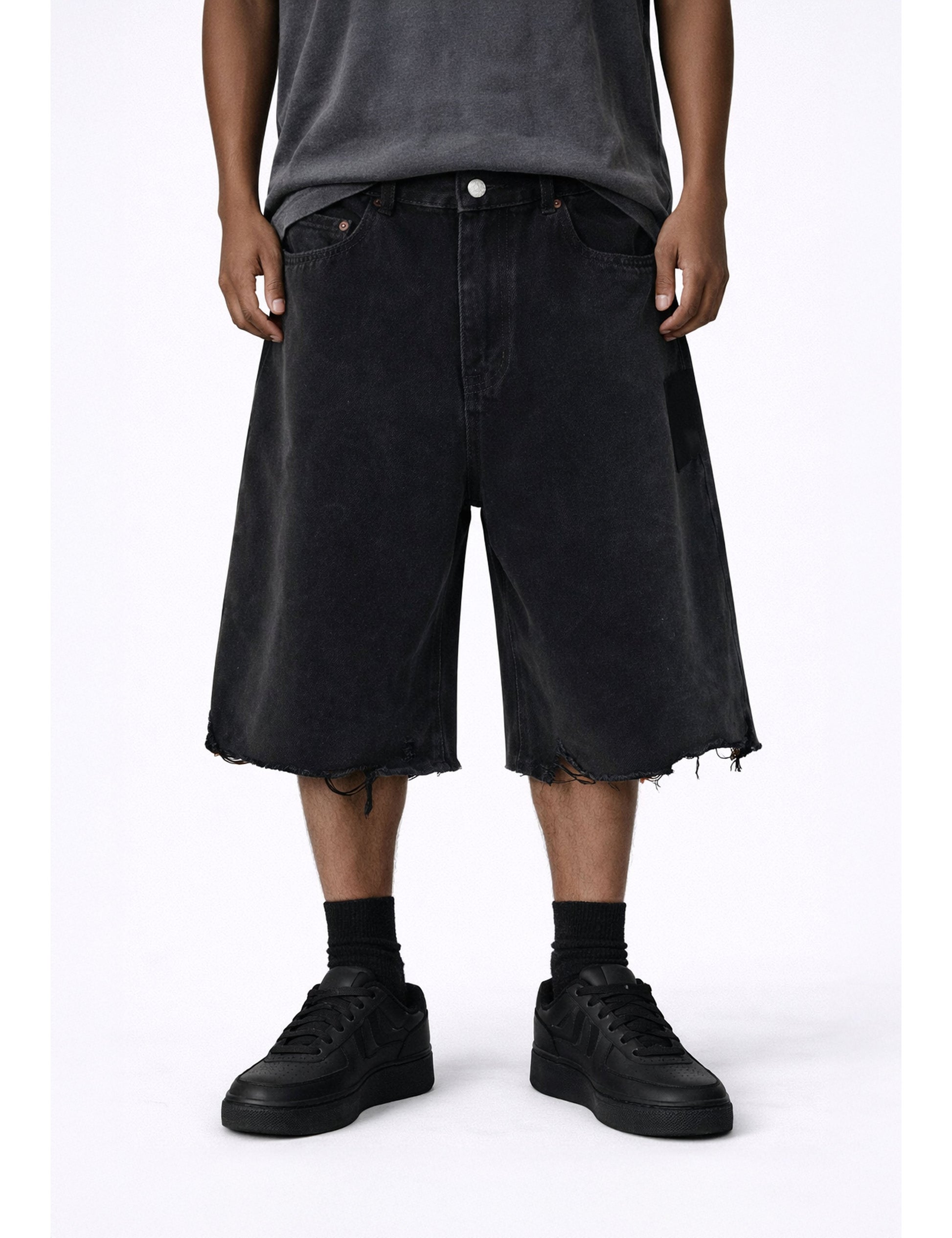 NOIR CUTOFF DENIM SHORTS Denim Shorts | STREETWEAR APPAREL | UNDEVELOPED