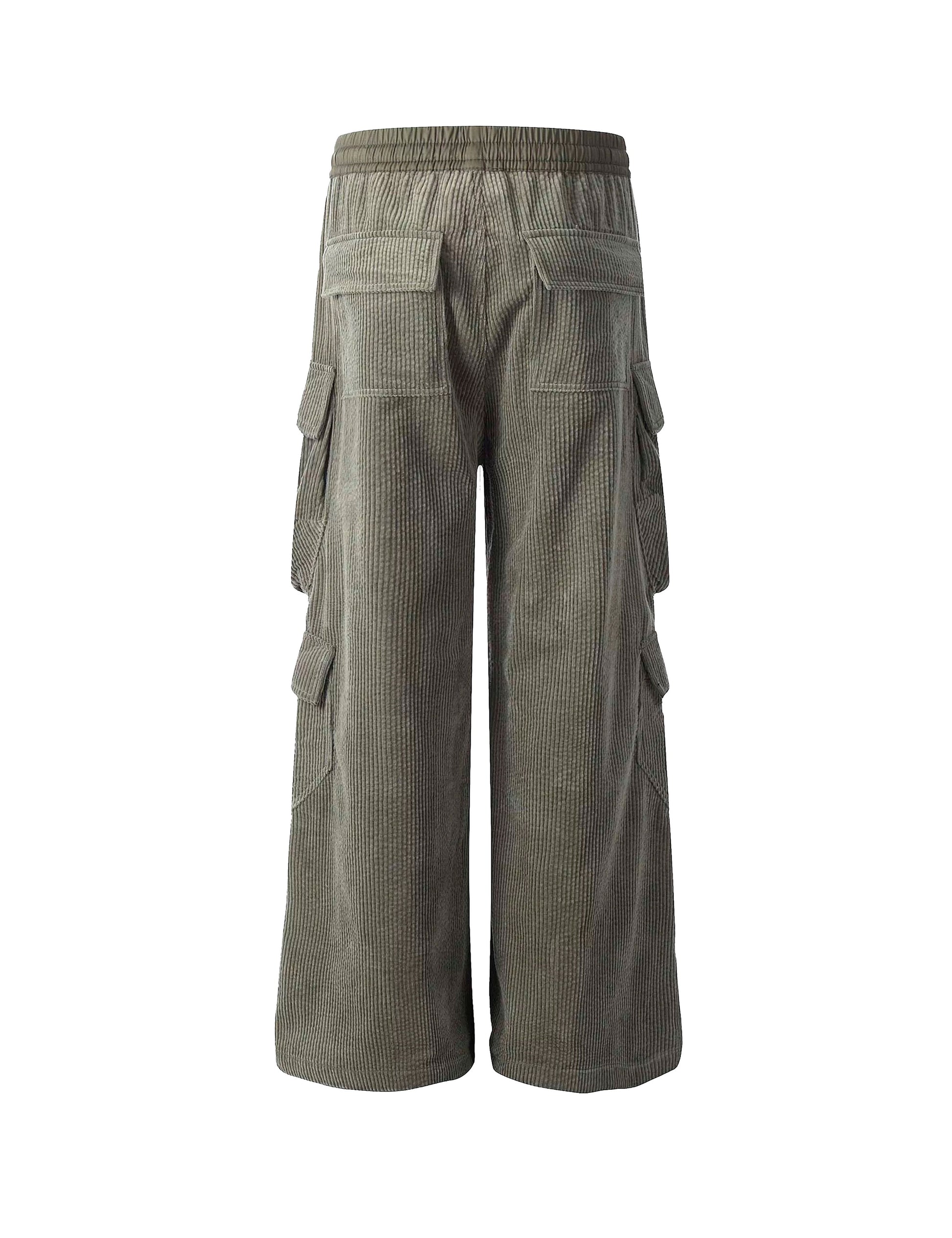 GREY CORDUROY DRAWSTRING CARGO PANTS Cargo Pants | STREETWEAR APPAREL | UNDEVELOPED