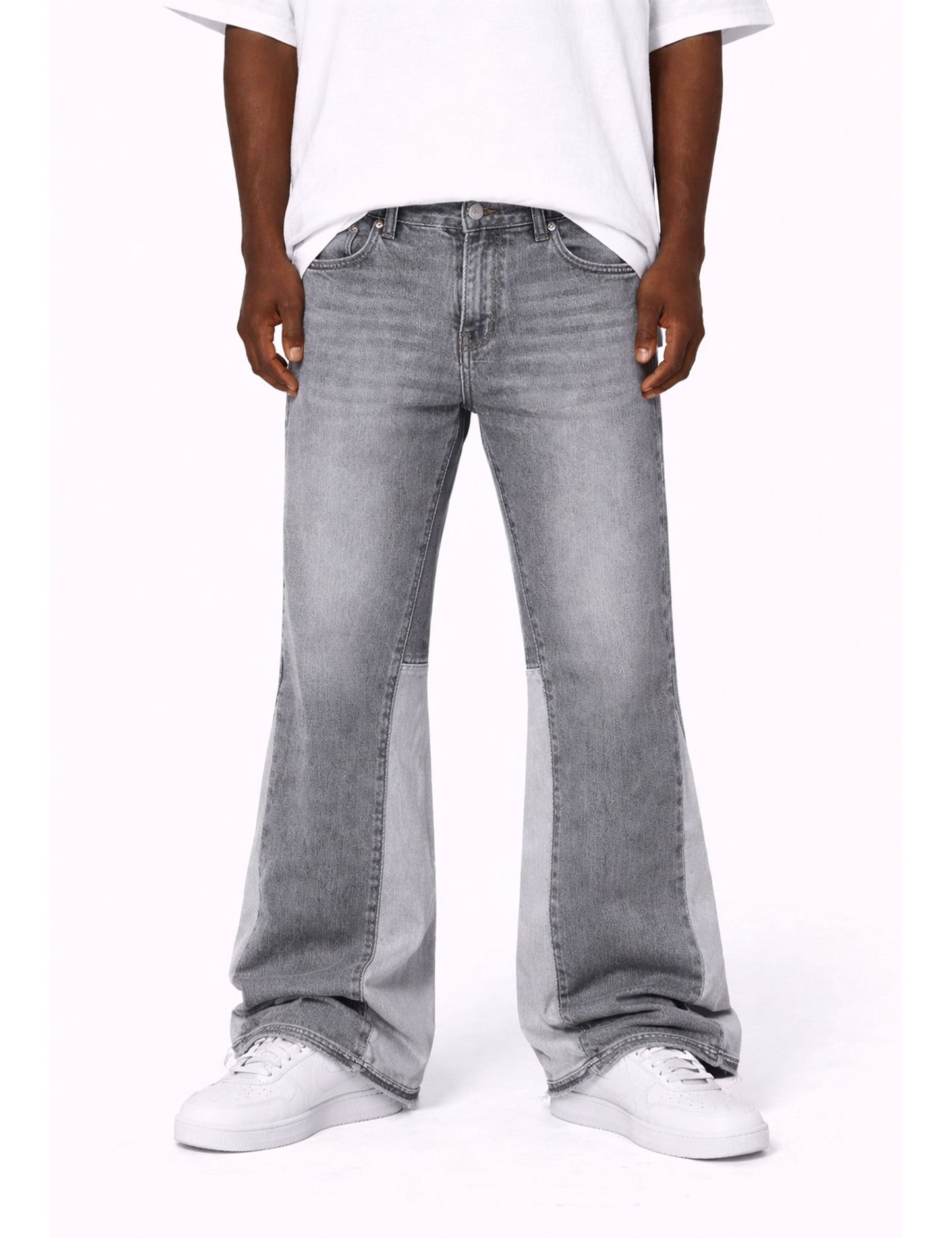 GREY SPLIT FLARE DENIM Denim | STREETWEAR APPAREL | UNDEVELOPED