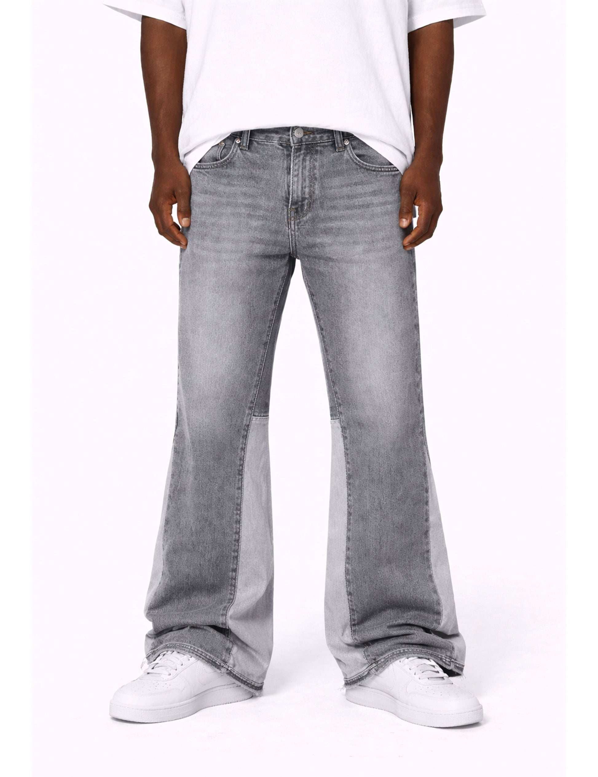 GREY SPLIT FLARE DENIM Denim | STREETWEAR APPAREL | UNDEVELOPED
