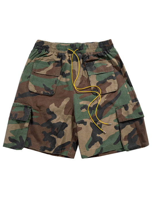 CARGO DRAWSTRING CAMO SHORTS