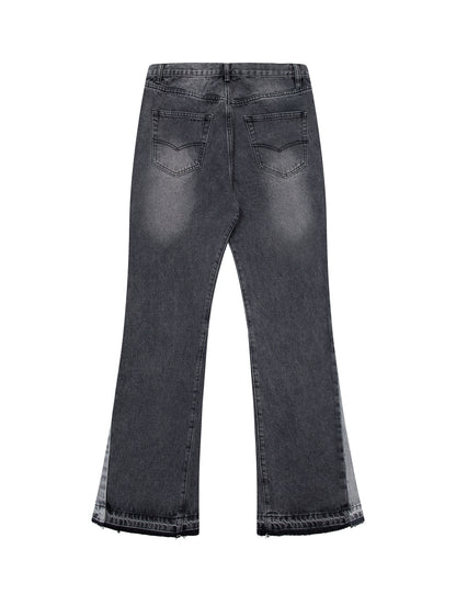 CHARCOAL SPLIT FLARE DENIM Denim | STREETWEAR APPAREL | UNDEVELOPED
