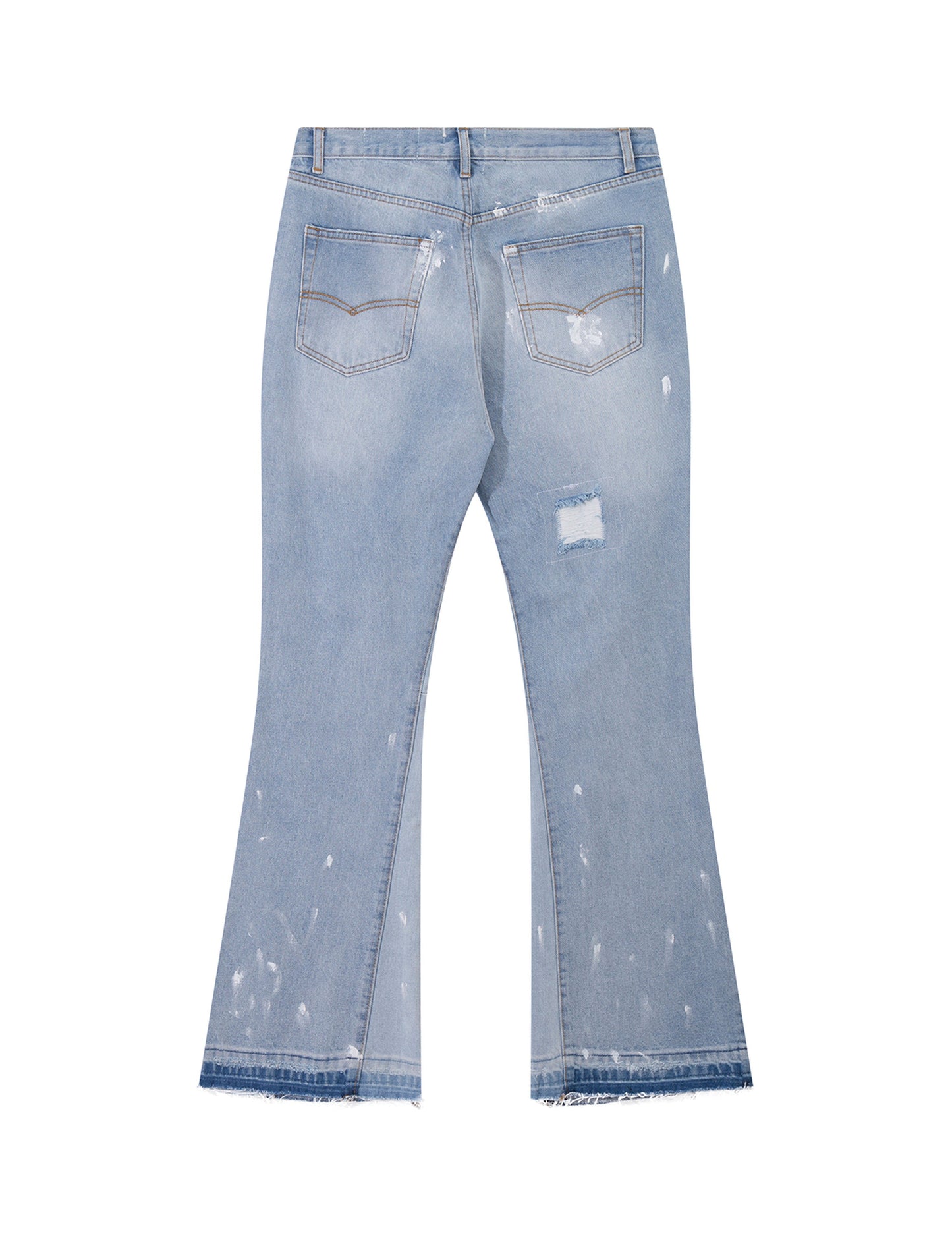 SKY DISTRESSED SPLIT FLARE DENIM Denim | STREETWEAR APPAREL | UNDEVELOPED