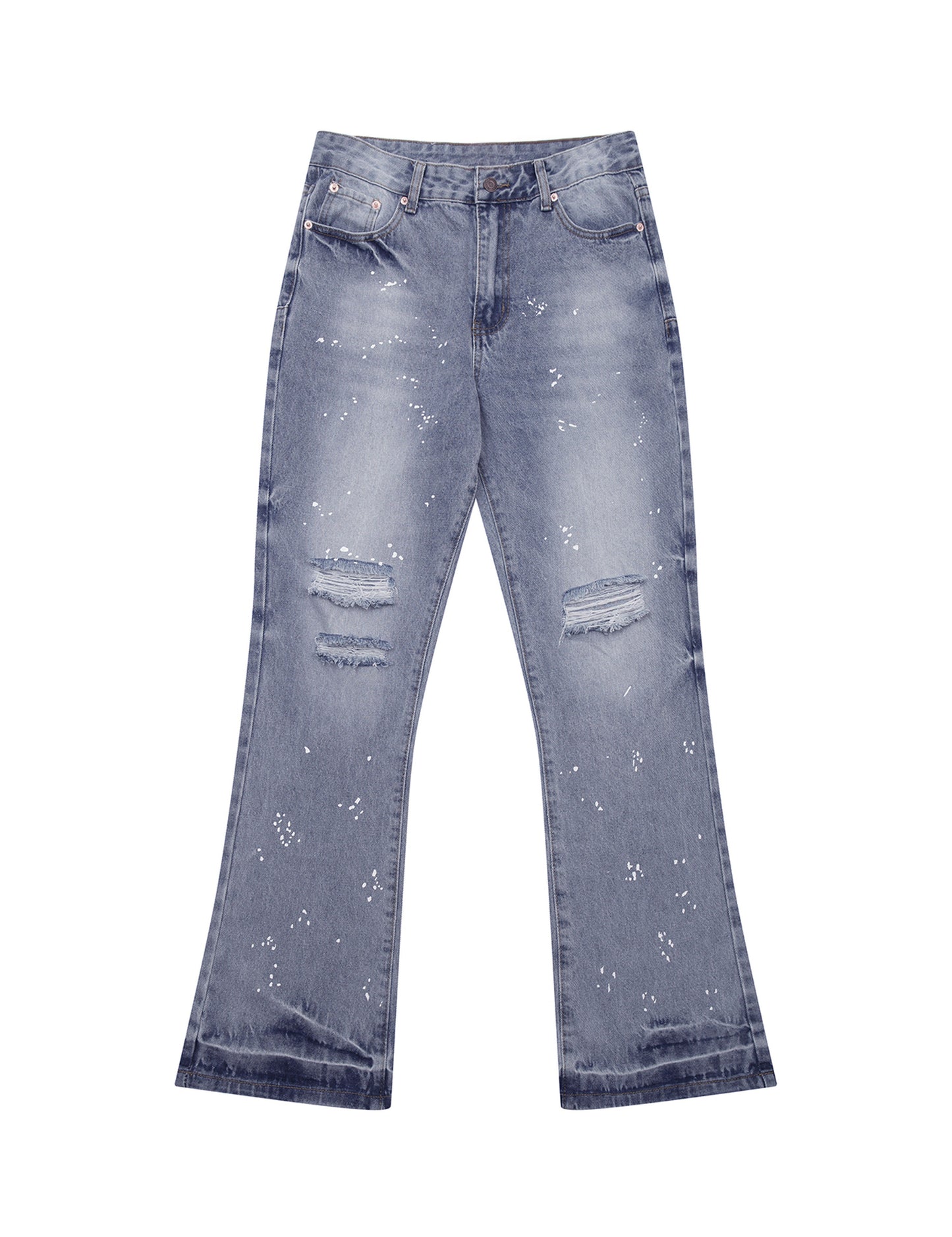 AZUL DISTRESSED SPLIT FLARE DENIM Denim | STREETWEAR APPAREL | UNDEVELOPED