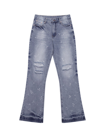 AZUL DISTRESSED SPLIT FLARE DENIM Denim | STREETWEAR APPAREL | UNDEVELOPED