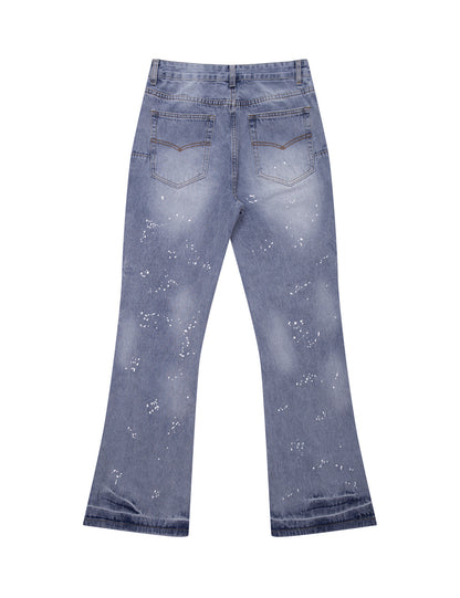 AZUL DISTRESSED SPLIT FLARE DENIM Denim | STREETWEAR APPAREL | UNDEVELOPED