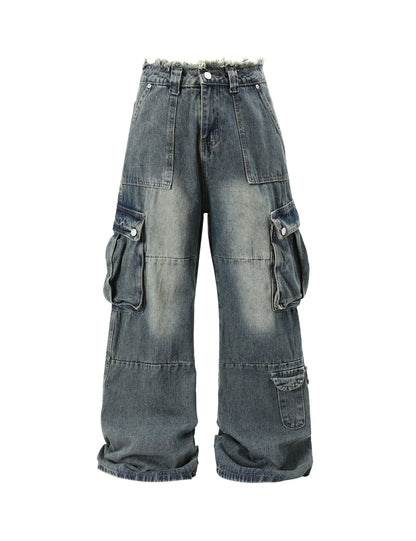 AZUL DISTRESSED CARGO DENIM Cargo Pants | STREETWEAR APPAREL | UNDEVELOPED