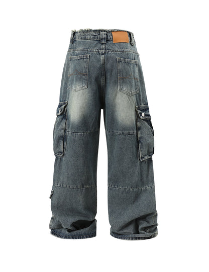 AZUL DISTRESSED CARGO DENIM Cargo Pants | STREETWEAR APPAREL | UNDEVELOPED