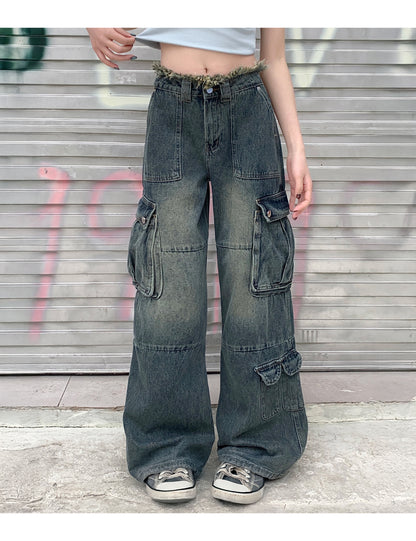 AZUL DISTRESSED CARGO DENIM Cargo Pants | STREETWEAR APPAREL | UNDEVELOPED