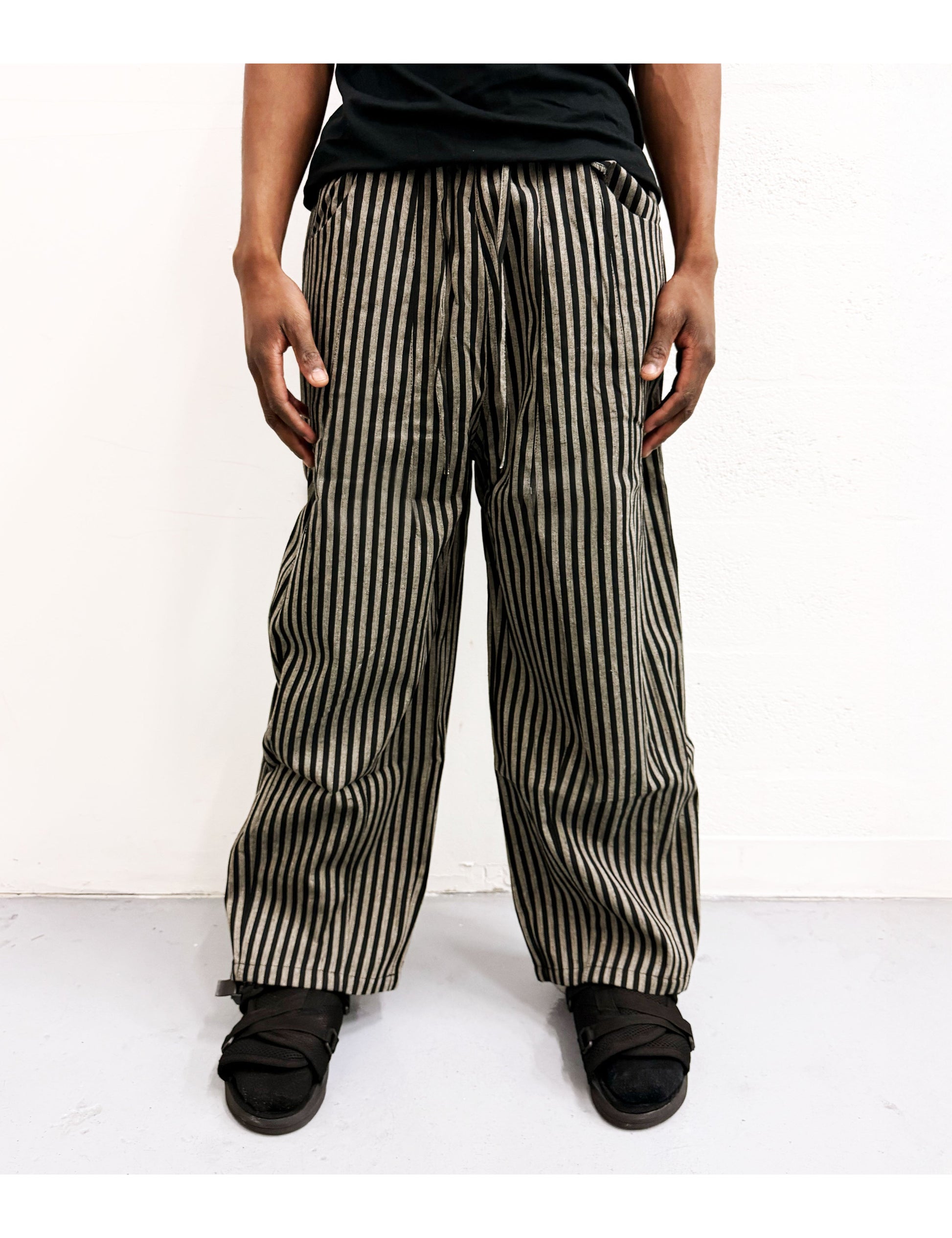 NOIR STRIPED LOUNGE PANTS (UNISEX) Cargo Pants | STREETWEAR APPAREL | UNDEVELOPED