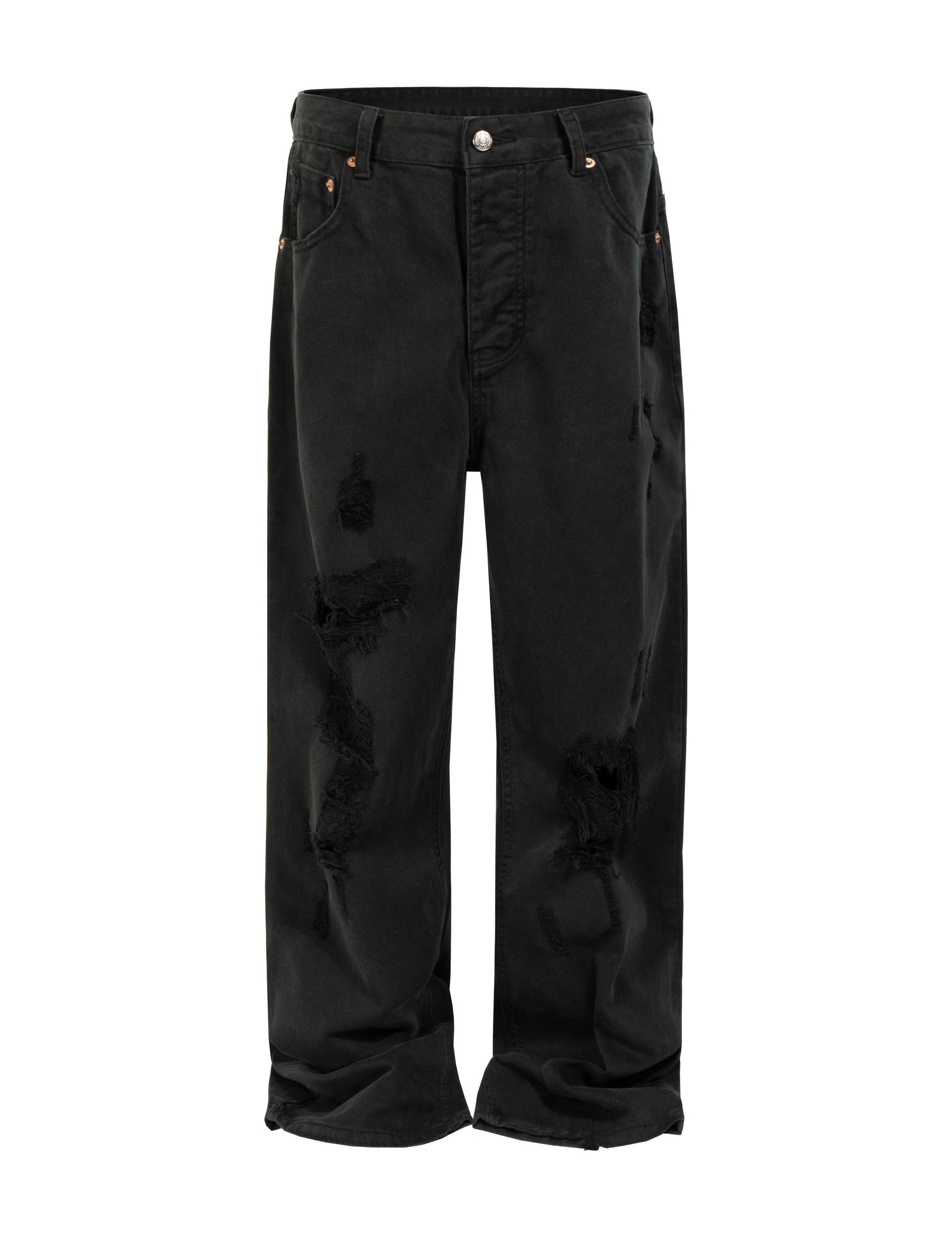 NOIR DESTROYED WORK PANTS Pants | STREETWEAR APPAREL | UNDEVELOPED
