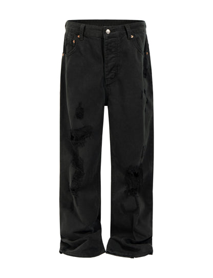 NOIR DESTROYED WORK PANTS Pants | STREETWEAR APPAREL | UNDEVELOPED