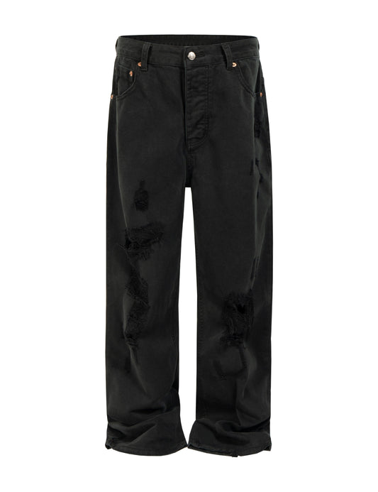 NOIR DESTROYED WORK PANTS Pants | STREETWEAR APPAREL | UNDEVELOPED