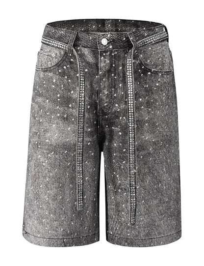 NOIR RHINESTONE SHORTS Denim Shorts | STREETWEAR APPAREL | UNDEVELOPED