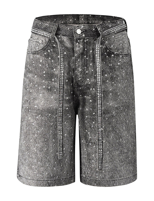 NOIR RHINESTONE SHORTS Denim Shorts | STREETWEAR APPAREL | UNDEVELOPED